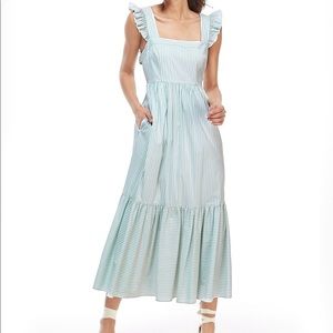 Gal Meets Glam Jasmine Dress Green Stripe 4P